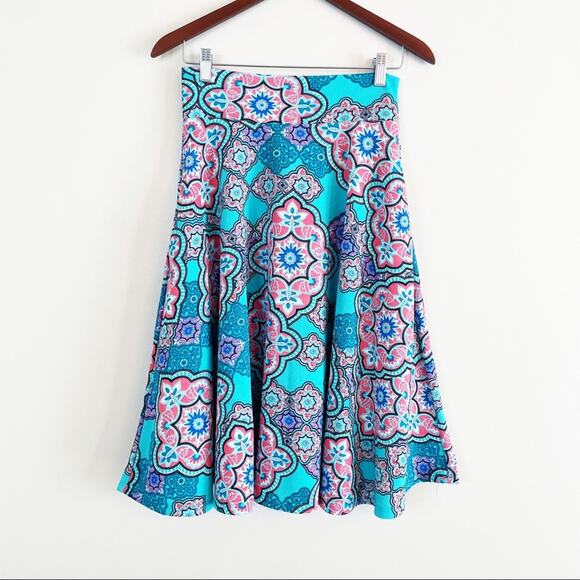NEW Agnes & Dora mosaic print slip on midi skirt S NEW WITH TAGS - Picture 1 of 13